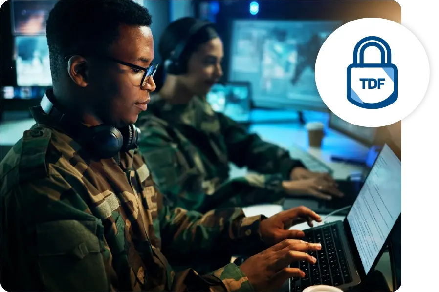Military technologists using TDF to protect data on laptops